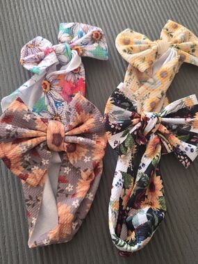 Floral Bow Headbands for Babies And Toddlers - Pack of 4